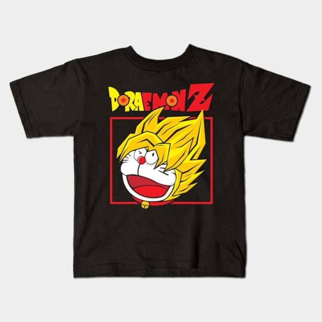 SAIYAN ROBOT CAT! Kids T-Shirt by arace